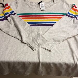 Torrid Striped Sweater with Rainbow Accents Size 4